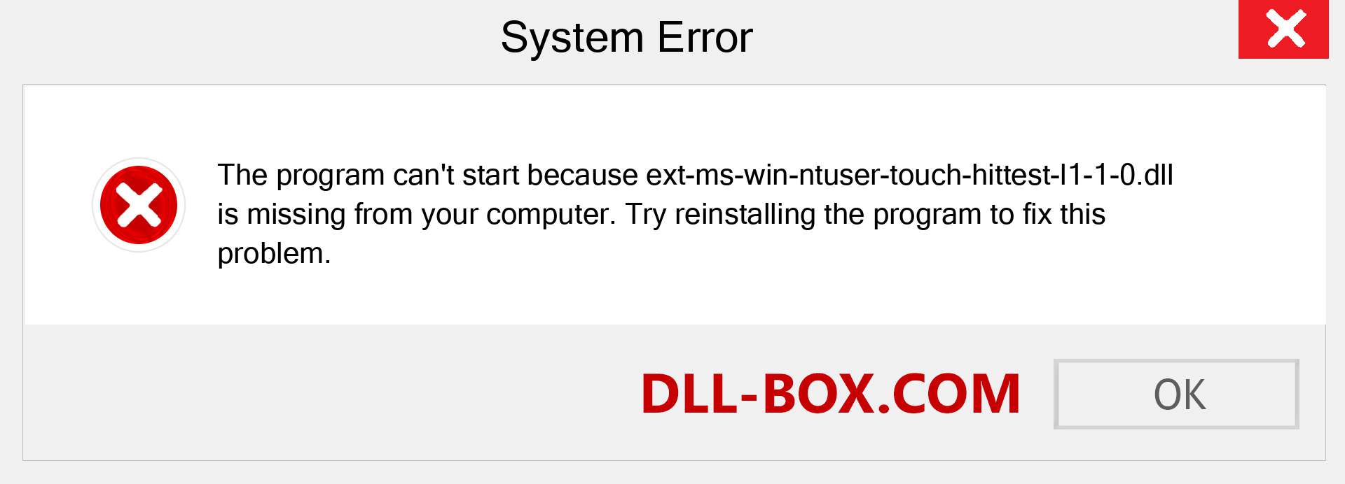  ext-ms-win-ntuser-touch-hittest-l1-1-0.dll file is missing?. Download for Windows 7, 8, 10 - Fix  ext-ms-win-ntuser-touch-hittest-l1-1-0 dll Missing Error on Windows, photos, images