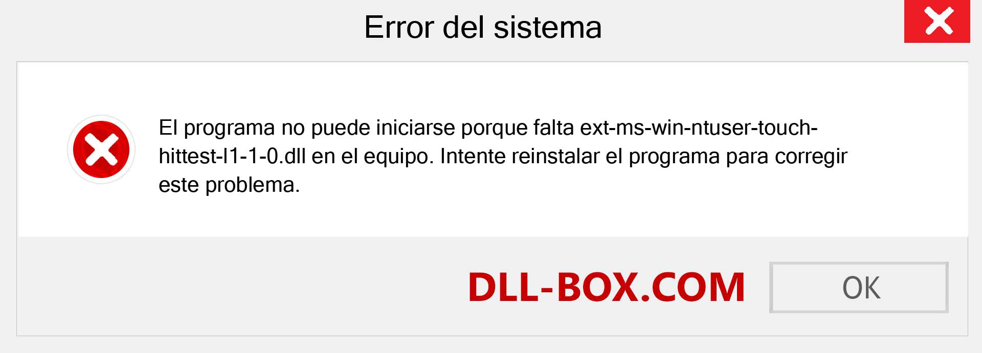 ¿Falta el archivo ext-ms-win-ntuser-touch-hittest-l1-1-0.dll ?. Descargar para Windows 7, 8, 10 - Corregir ext-ms-win-ntuser-touch-hittest-l1-1-0 dll Missing Error en Windows, fotos, imágenes
